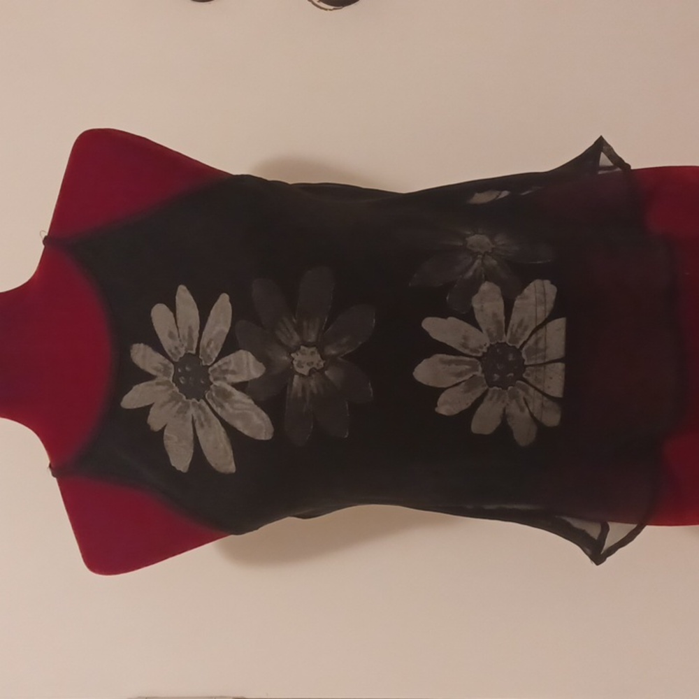 Anxiety Top With Sheer Layer Over Spaghetti Strap Tank - * Size M